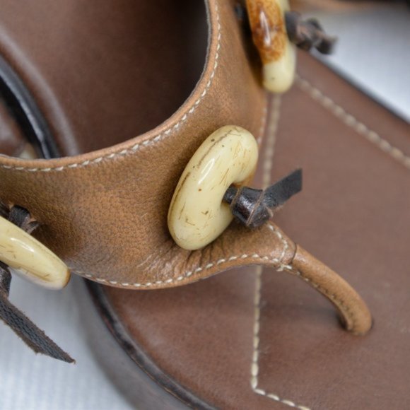 Vintage Y2K Wooden Platform Heeled Clogs Sz 7 - Picture 9 of 9